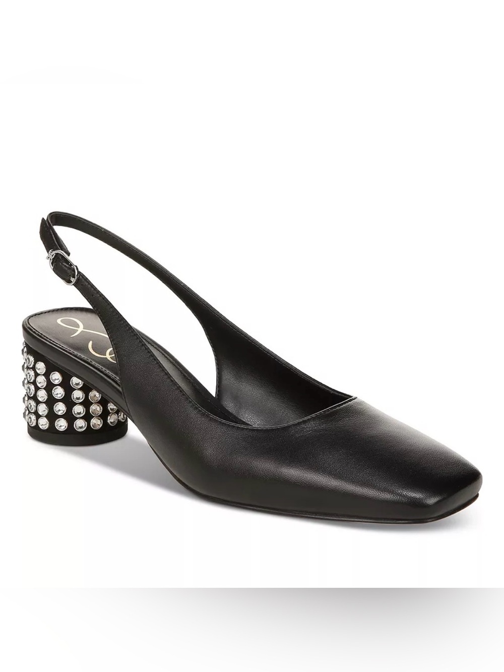 Sam Edelman Women's 7.5 Terra Gem Slingback Kitten Heel Pump Black NEW